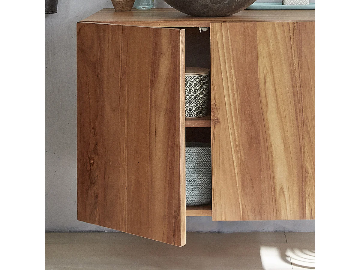 Meuble de salle de bain en teck massif 80 cm