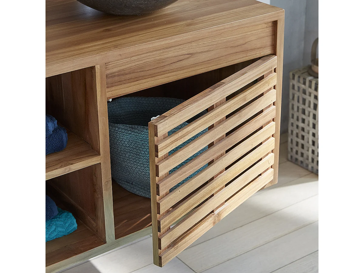 Meuble sous vasque en teck massif 160 cm RIO