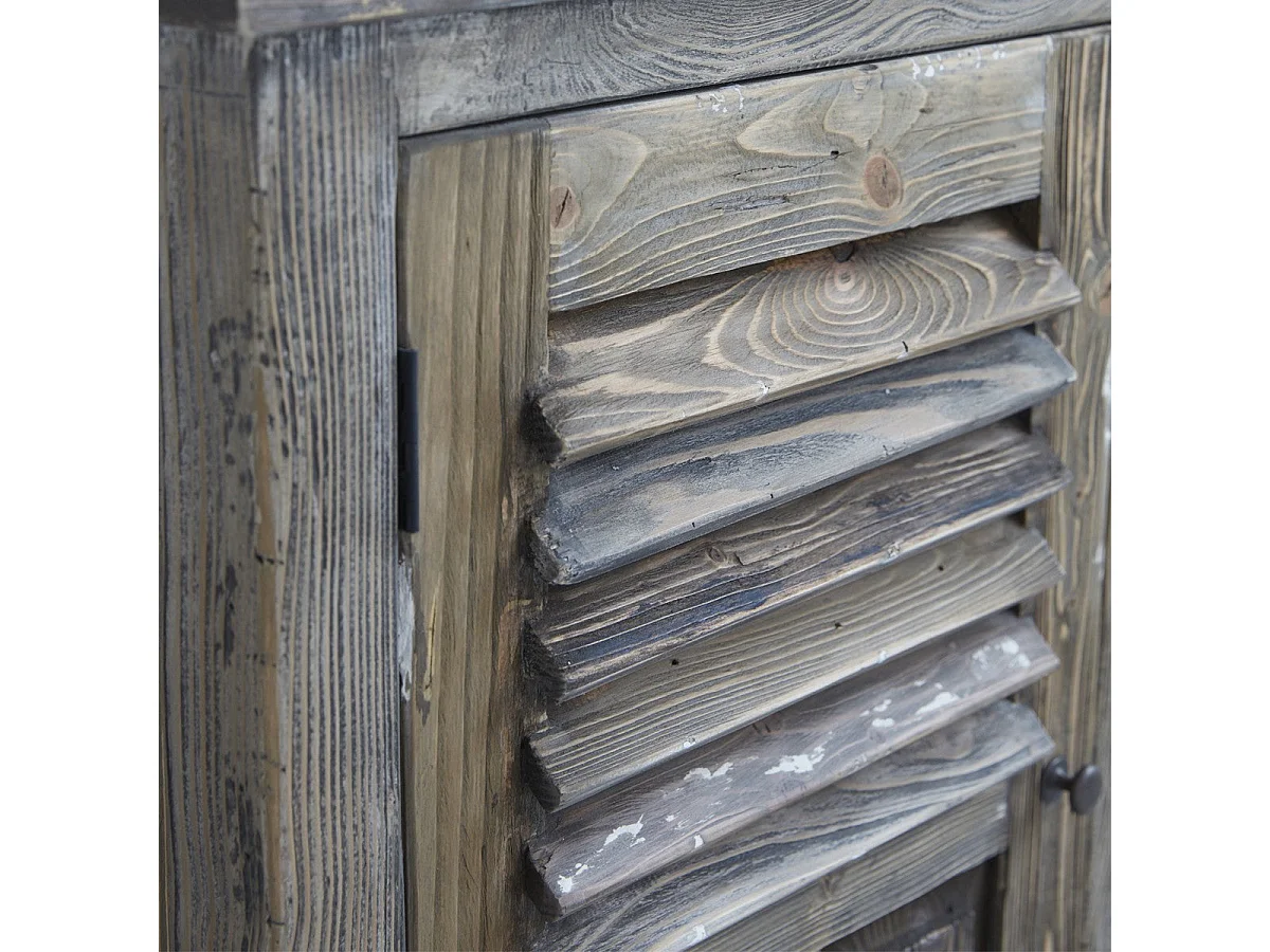 Vajillero de madera de pino reciclada maciza