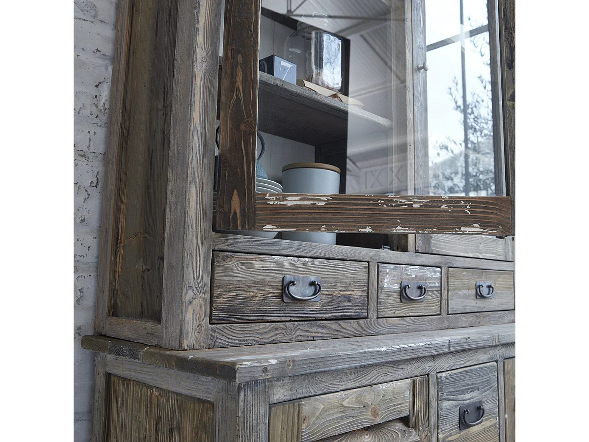 Vaisselier en pin recyclé massif