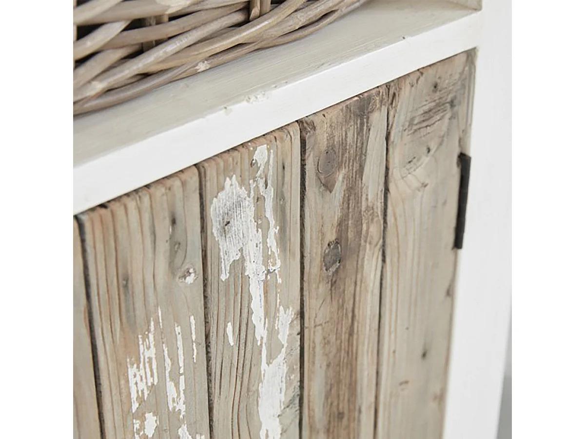 Vajillero de madera de pino reciclada maciza