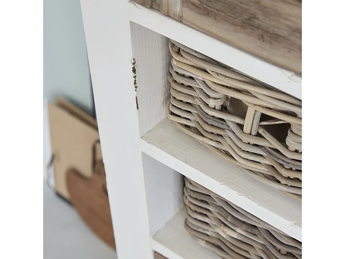 Vajillero de madera de pino reciclada maciza