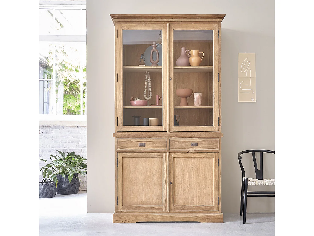 Vaisselier en teck massif 120 cm