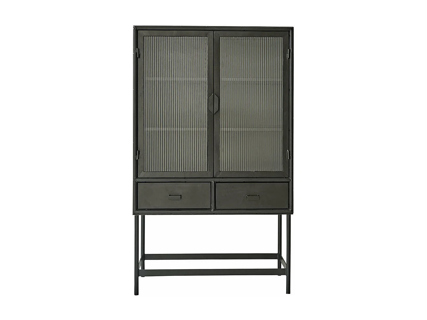 Vaisselier en métal et verre ondulé