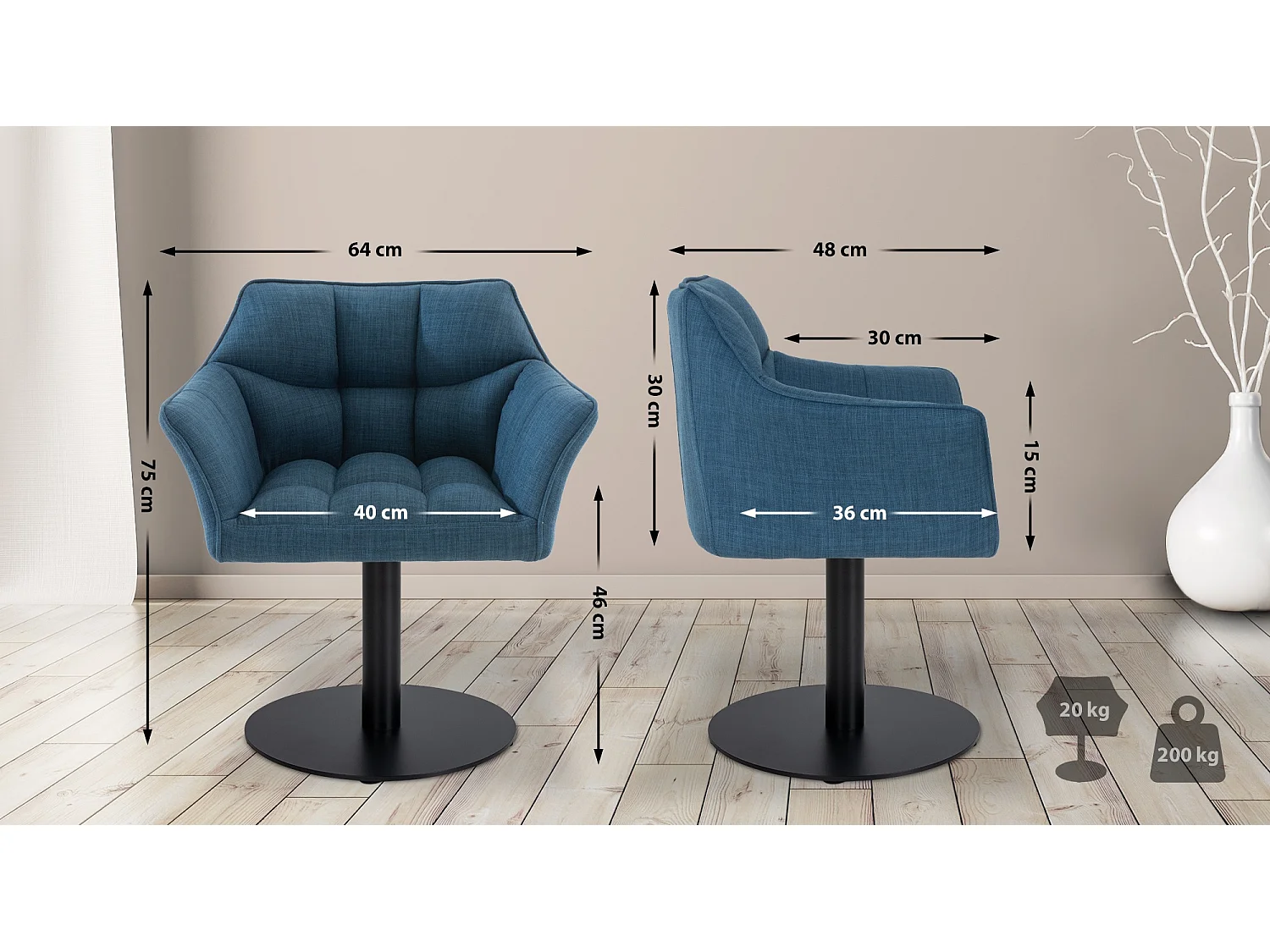 Lounger - Stoff - blau - Damaso