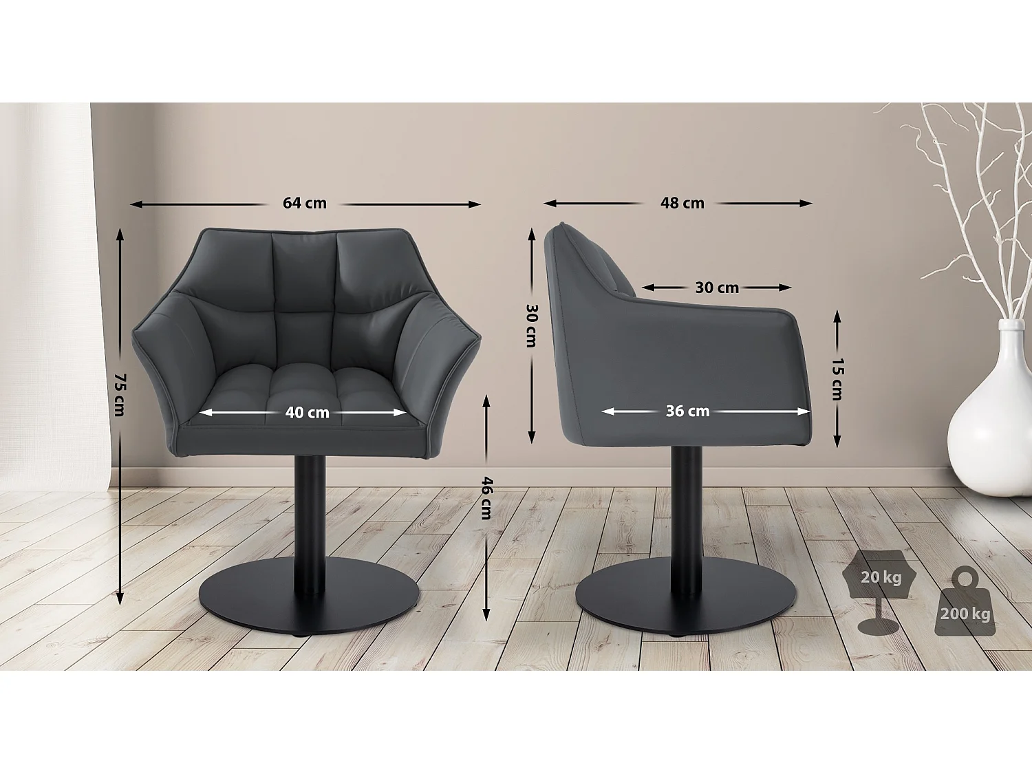 Chaise longue - Similicuir - Gris - Damaso