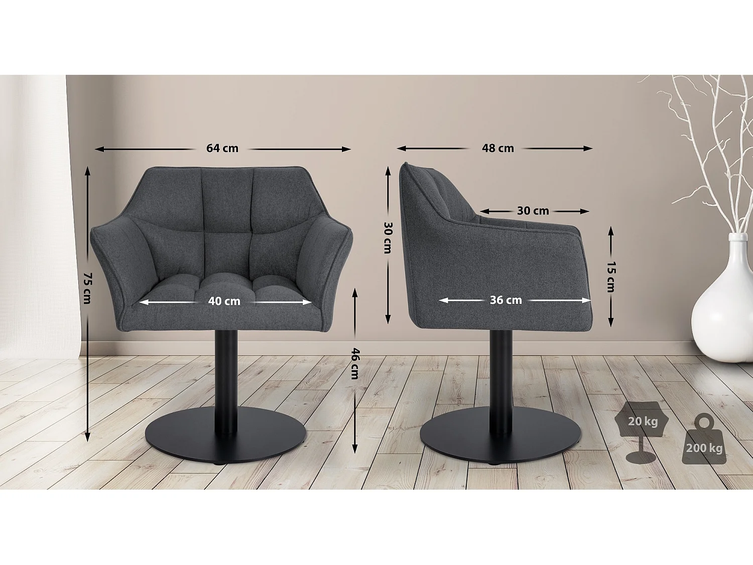 Chaise longue - Feutrine - Gris - Damaso