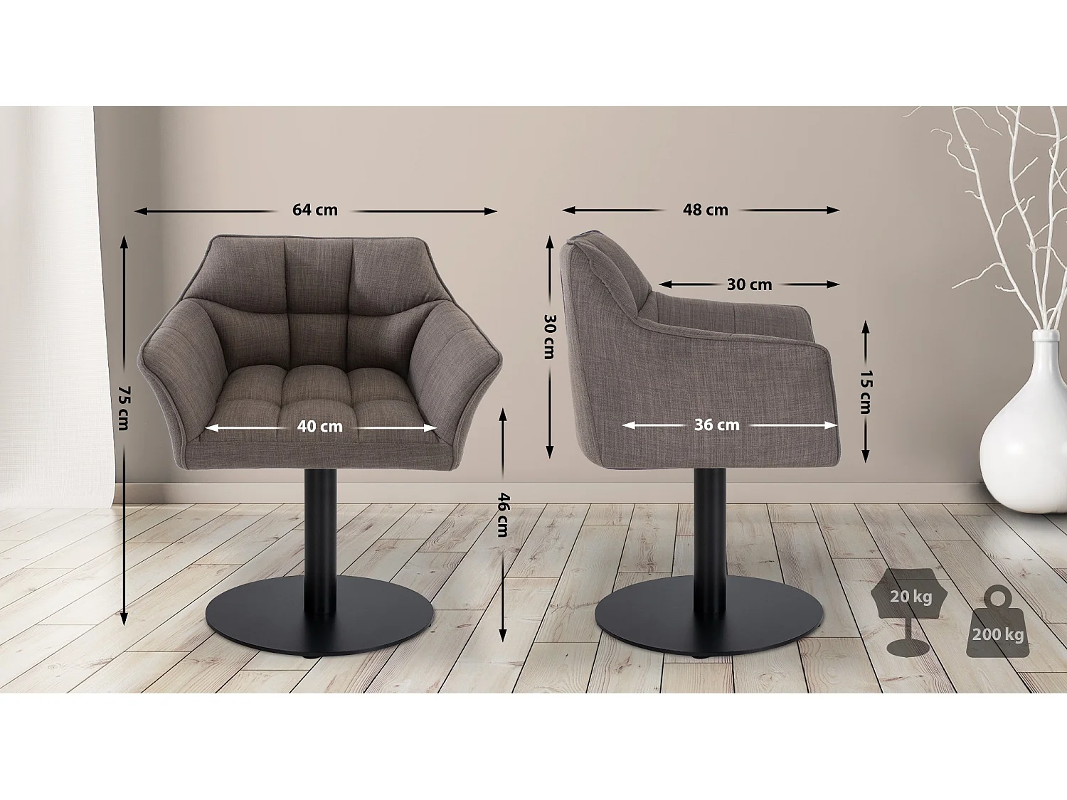 Lounger - Stoff - grau - Damaso