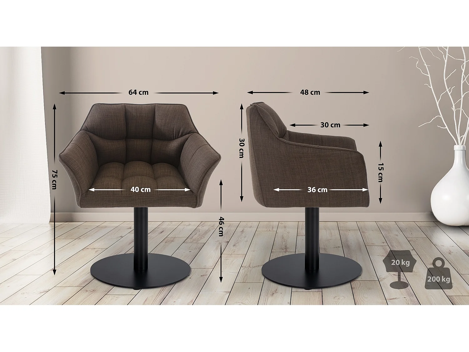 Lounger - Stoff - braun - Damaso