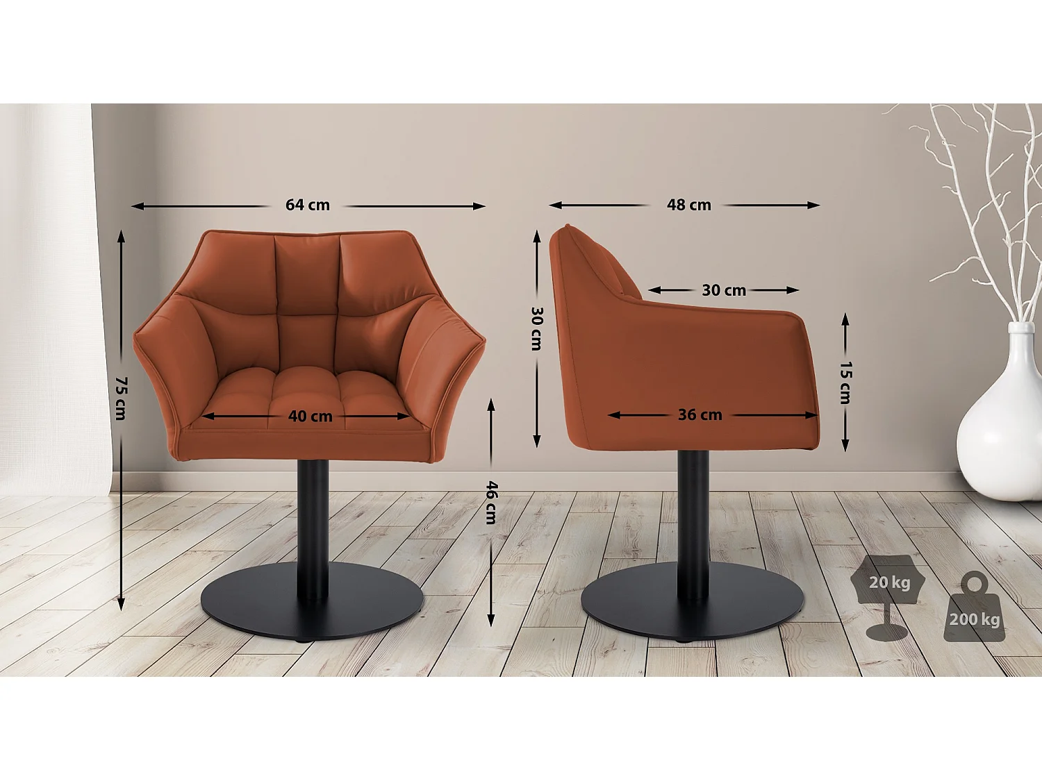 Chaise longue - Similicuir - Marron clair - Damaso