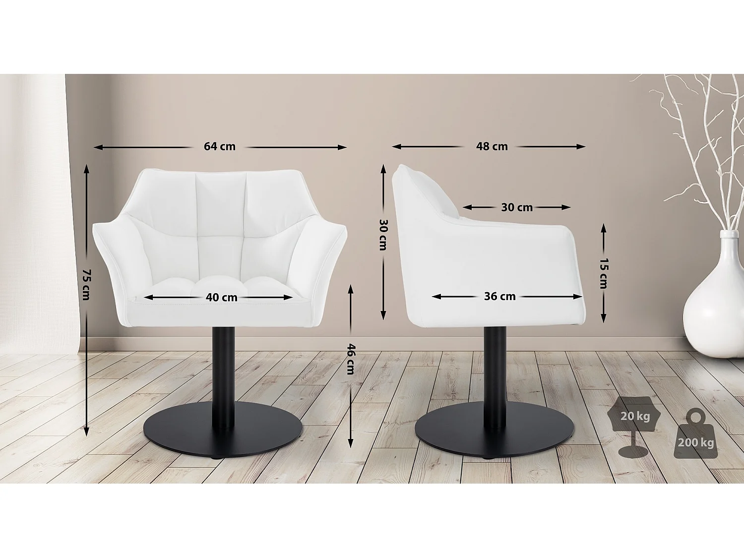 Chaise longue - Similicuir - Blanc - Damaso