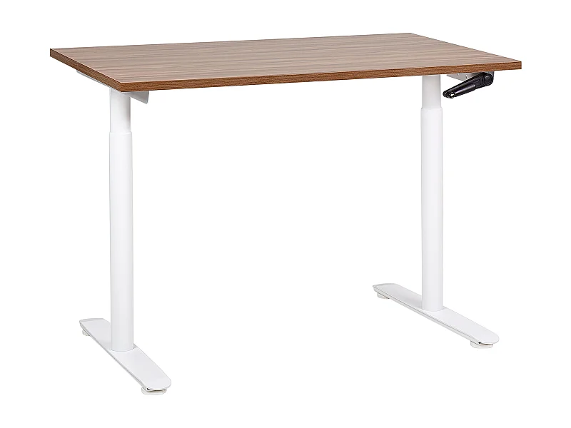 Bureau réglable en hauteur manuellement DESTINAS Marron/blanc 120 cm 72 cm