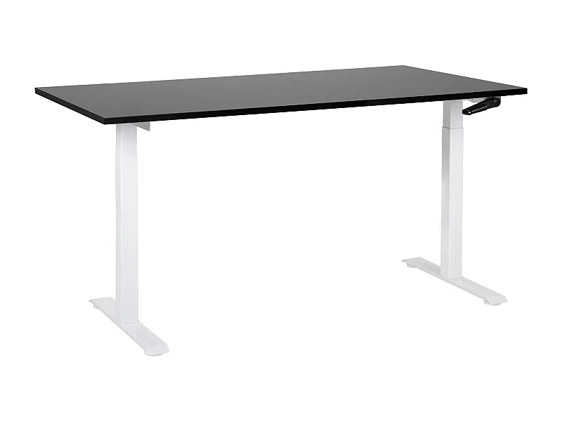 Secretária elevatória manualmente ajustável preta e branca 160 x 72 cm DESTINES