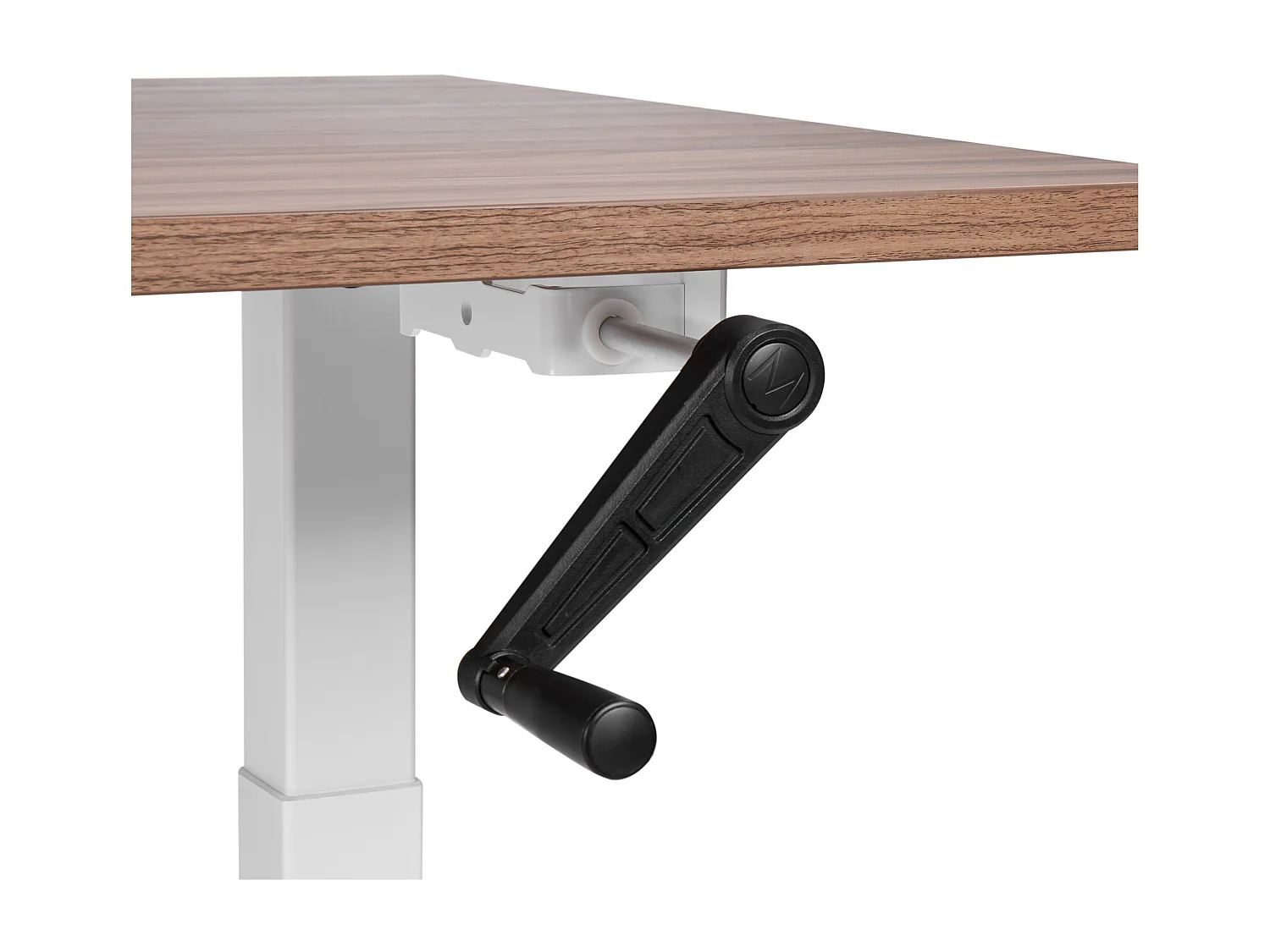 Höhenverstellbarer Schreibtisch mit Kurbel braun/weiß 160x72 cm DESTINES