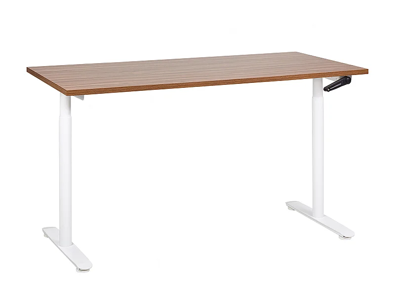 Scrivania regolabile legno scuro e bianco 160 x 72 cm DESTINAS