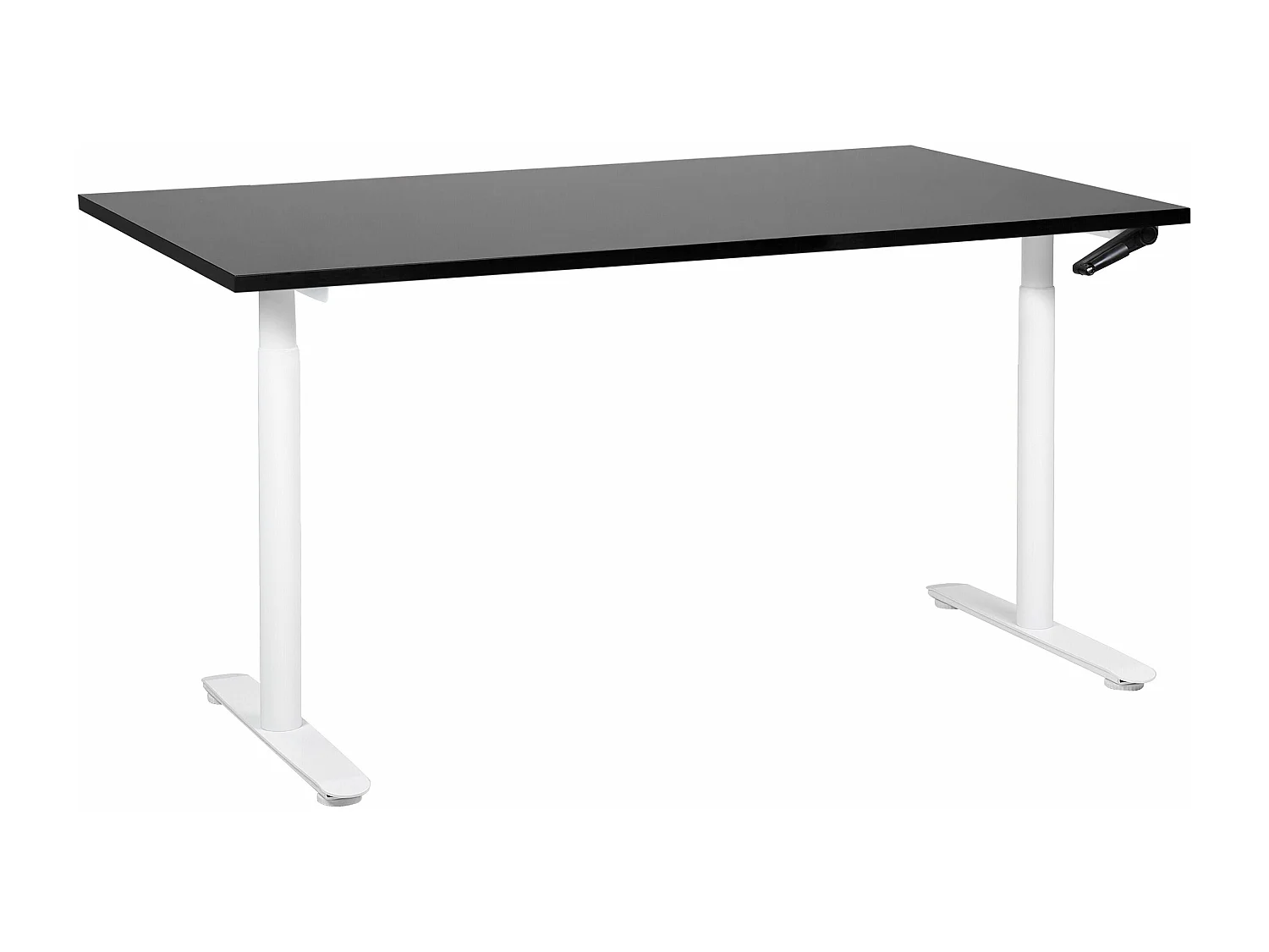 Höhenverstellbarer Schreibtisch mit Kurbel schwarz/weiß 160x72 cm DESTINAS