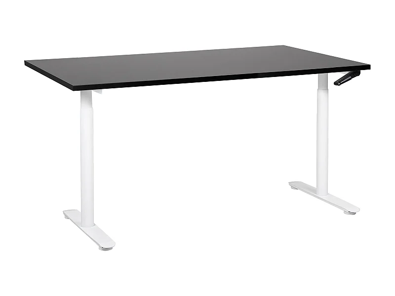 Bureau réglable en hauteur manuellement DESTINAS Noir/blanc 160 cm 72 cm