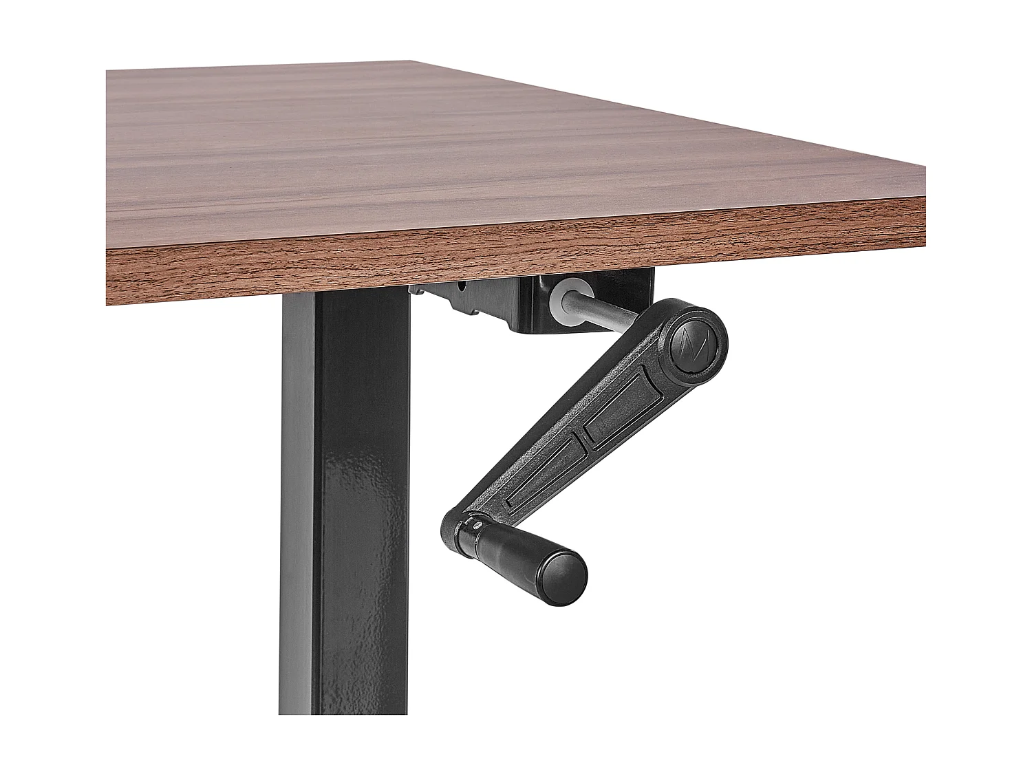 Secretária elevatória manualmente ajustável castanha escura e preta 160 x 72 cm DESTINES