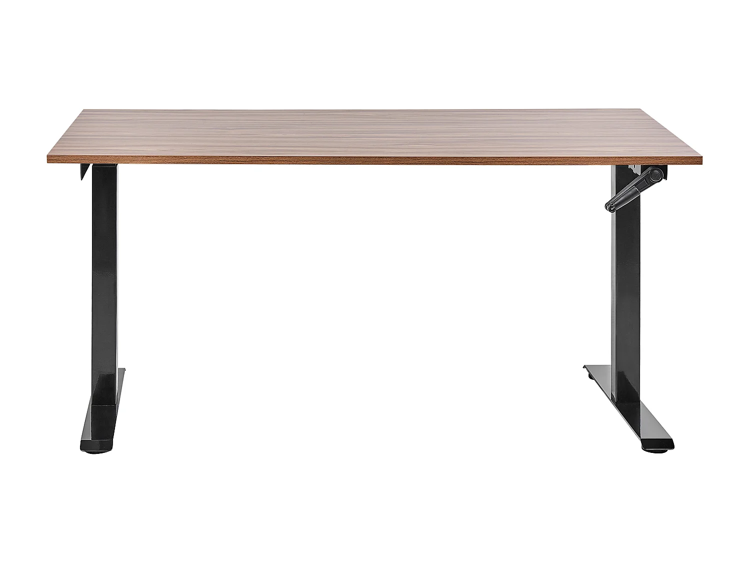 Secretária elevatória manualmente ajustável castanha escura e preta 160 x 72 cm DESTINES