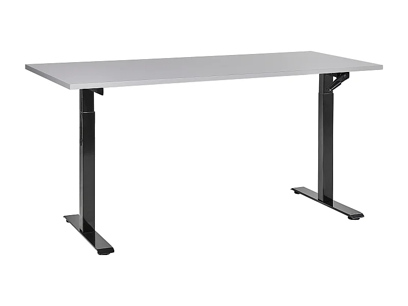 Secretária elevatória manualmente ajustável cinzenta e preta 160 x 72 cm DESTINES