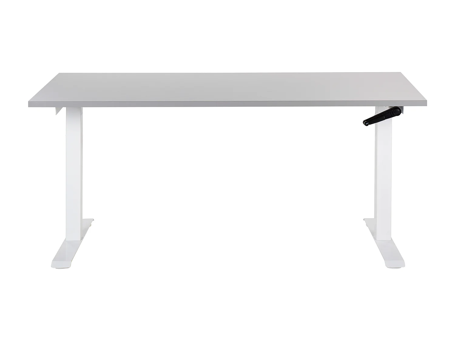 Höhenverstellbarer Schreibtisch mit Kurbel grau/weiß 160x72 cm DESTINES
