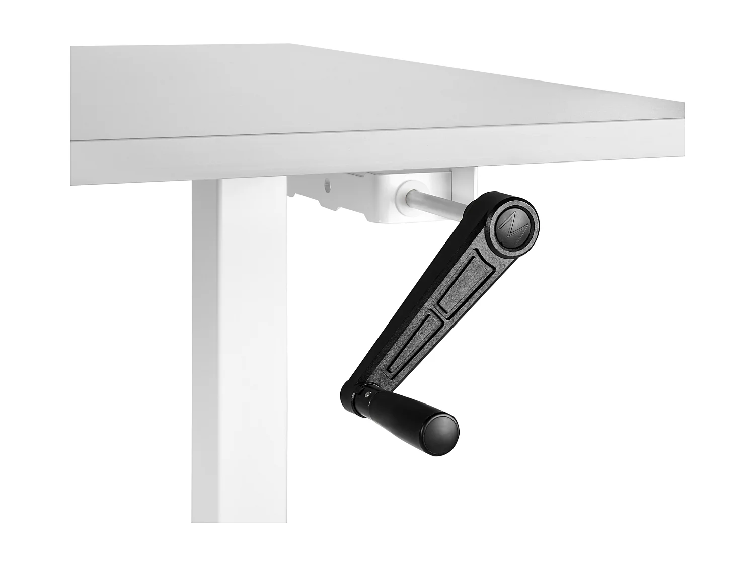 Höhenverstellbarer Schreibtisch mit Kurbel grau/weiß 160x72 cm DESTINES