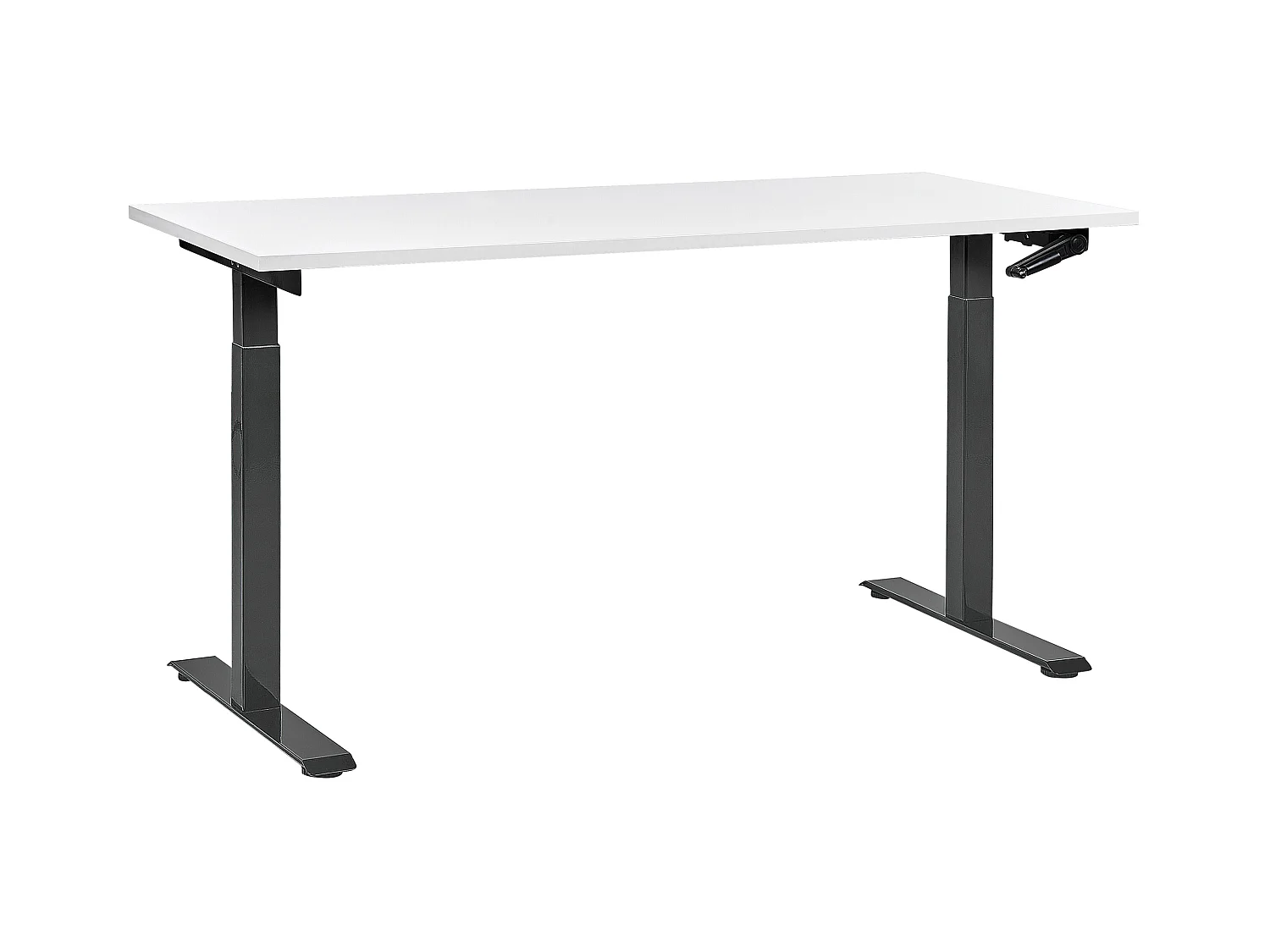 Bureau réglable en hauteur manuellement DESTINES Blanc/noir 160 cm 72 cm