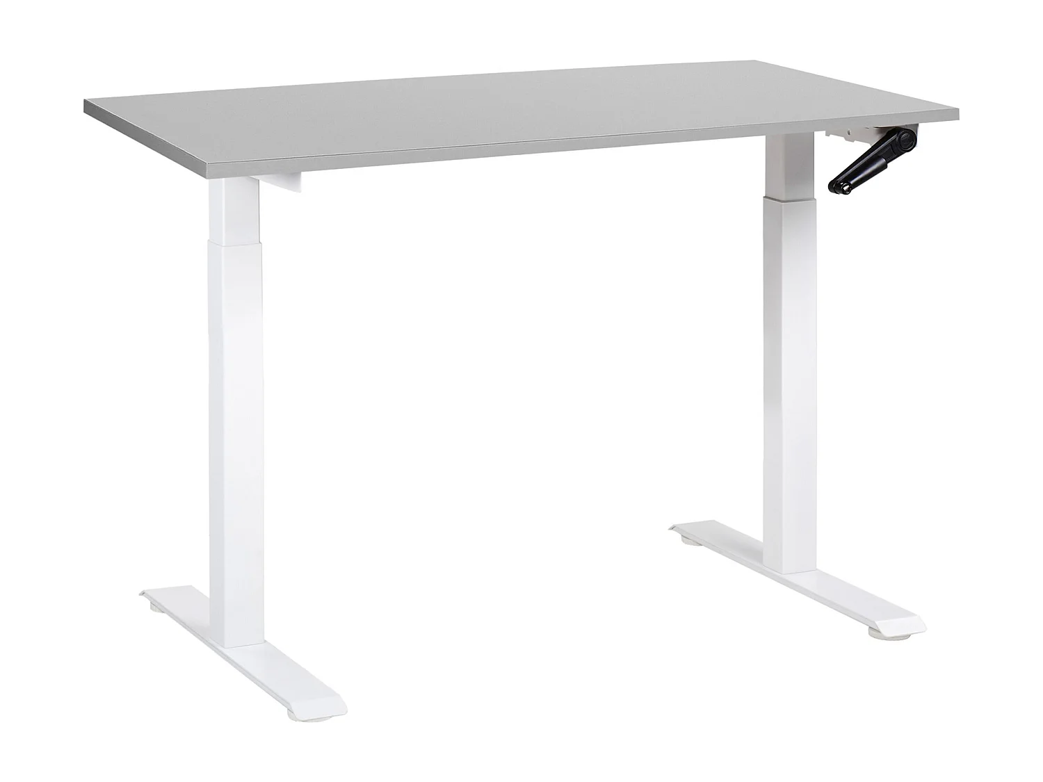 Höhenverstellbarer Schreibtisch mit Kurbel grau/weiß 120x72 cm DESTINES
