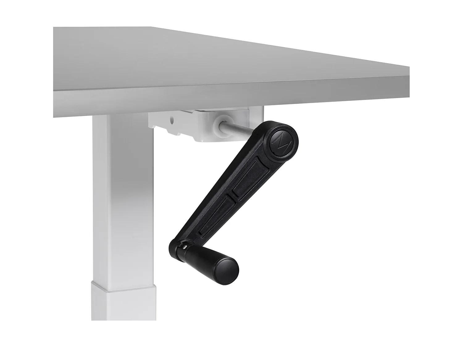 Höhenverstellbarer Schreibtisch mit Kurbel grau/weiß 120x72 cm DESTINES