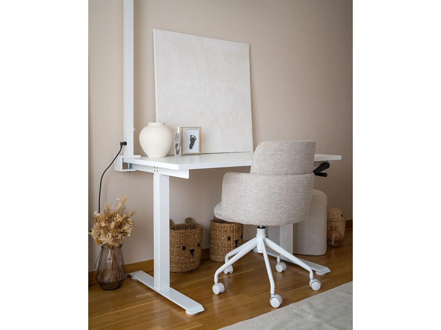 Bureau à hauteur réglable 120 x 72 cm blanc DESTINES