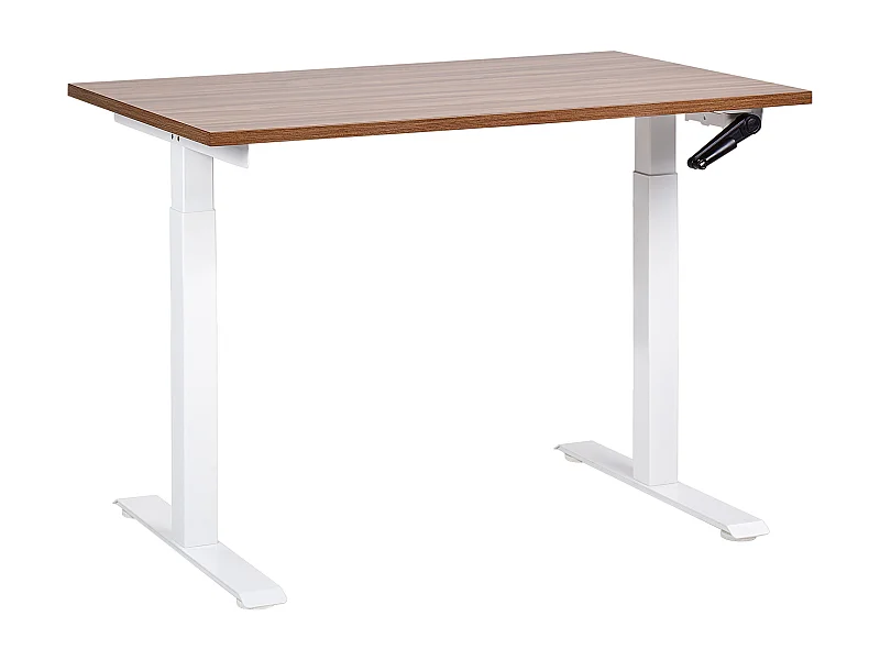 Biurko regulowane manualnie 120 x 72 cm ciemne drewno z białym DESTINES