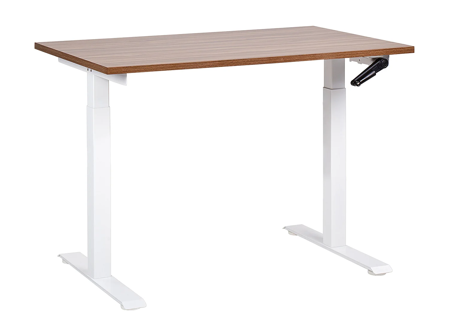 Biurko regulowane manualnie 120 x 72 cm ciemne drewno z białym DESTINES