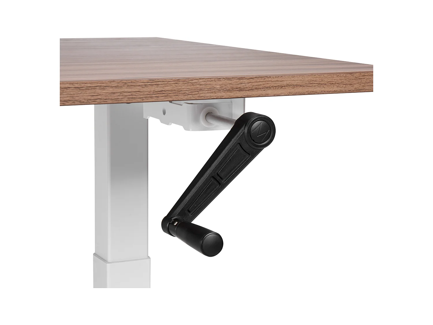 Biurko regulowane manualnie 120 x 72 cm ciemne drewno z białym DESTINES