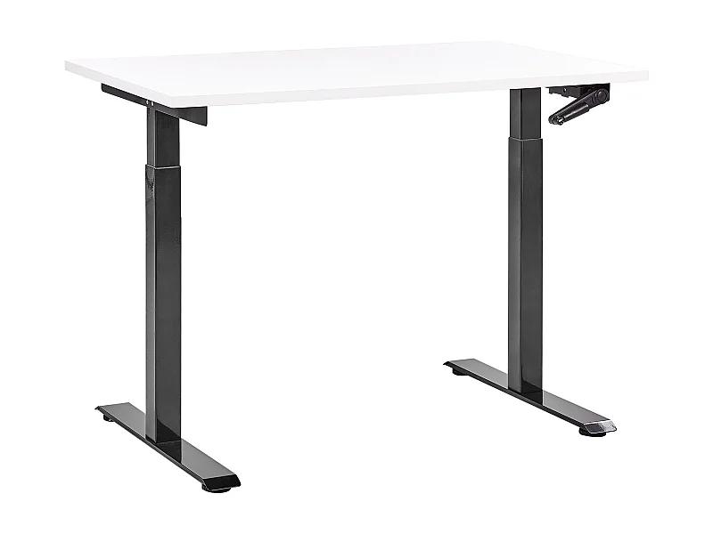 Biurko regulowane manualnie 120 x 72 cm biało-czarne DESTINES