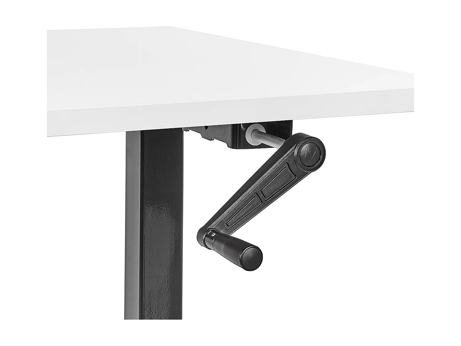 Biurko regulowane manualnie 120 x 72 cm biało-czarne DESTINES