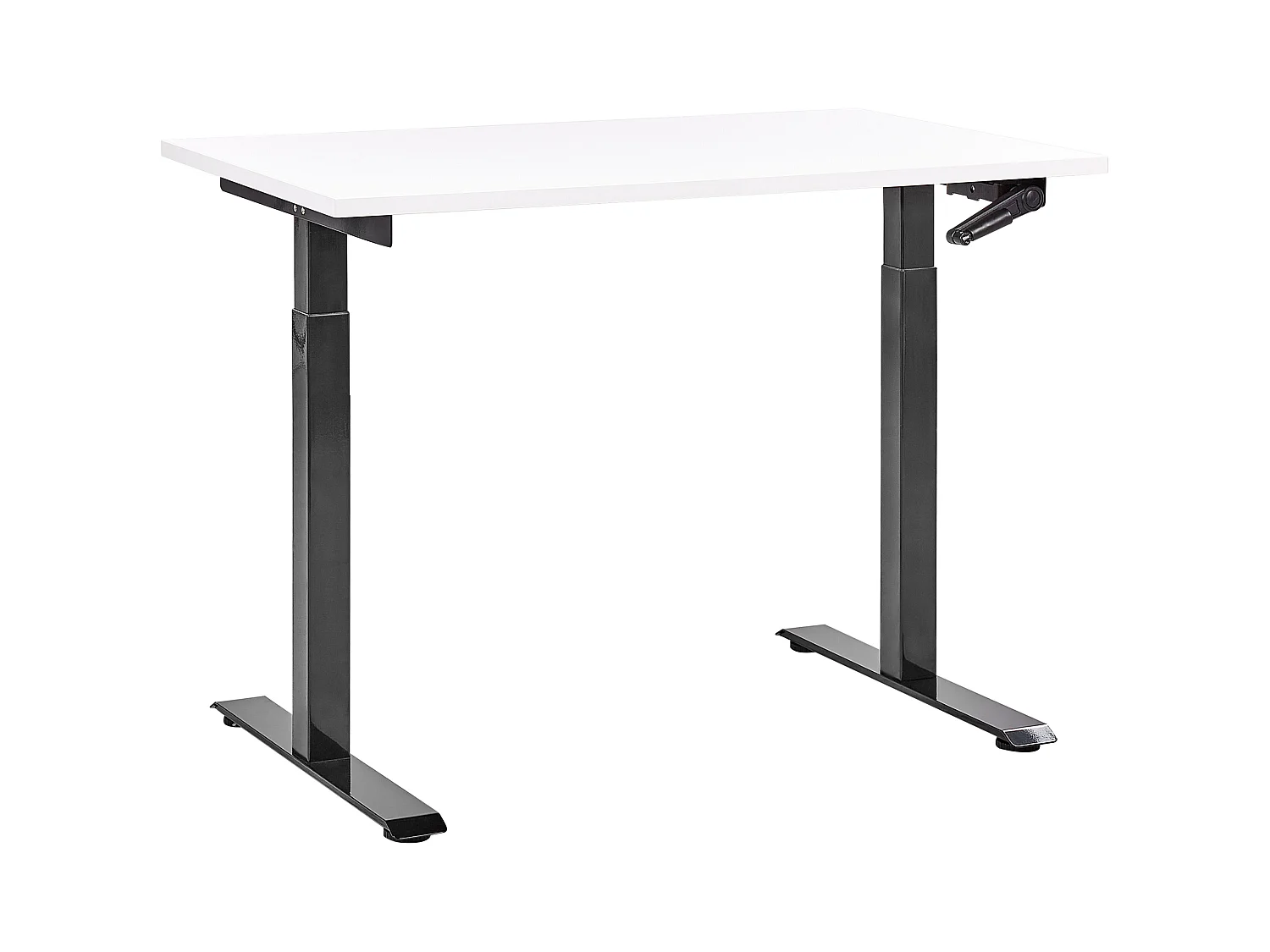 Höhenverstellbarer Schreibtisch mit Kurbel weiß/schwarz 120x72 cm DESTINES