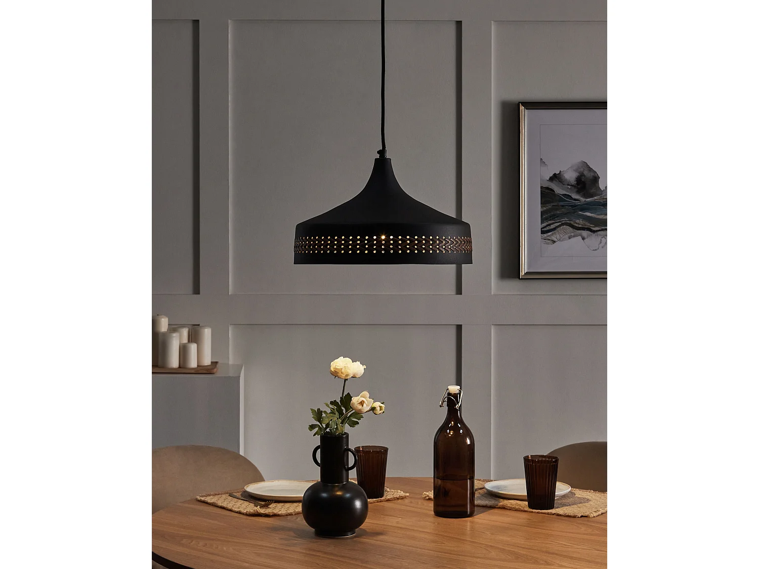 Lampe suspension MAMEYES Métal Noir