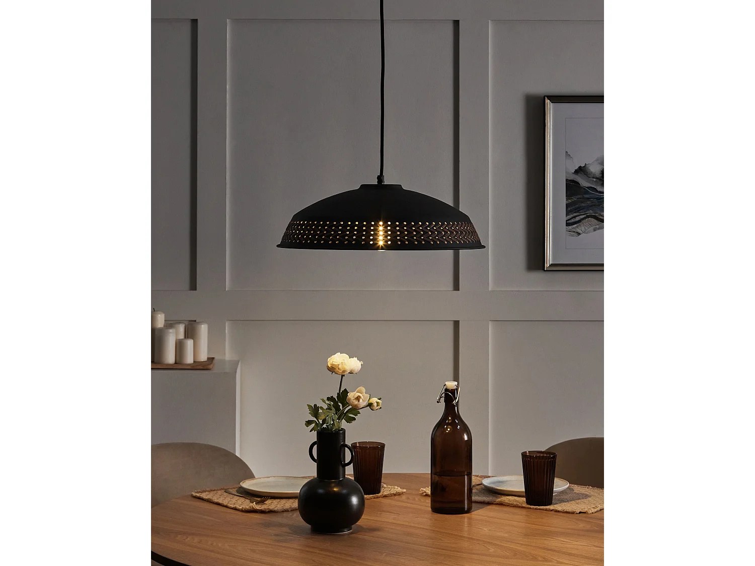 Lampe suspension MINILLAS Métal Noir