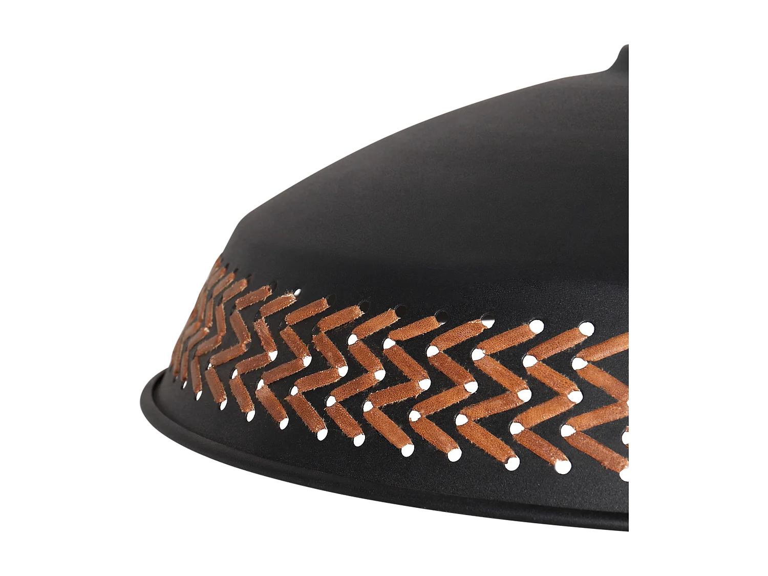 Hängeleuchte aus Eisen Schwarz PU-Leder Kuppelschirm Moderner Stil Minillas