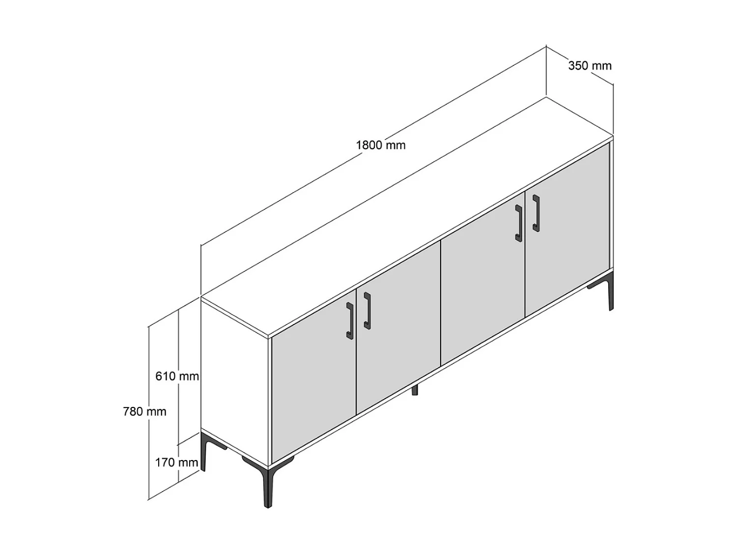 Buffet 160 cm style industriel ARKEL