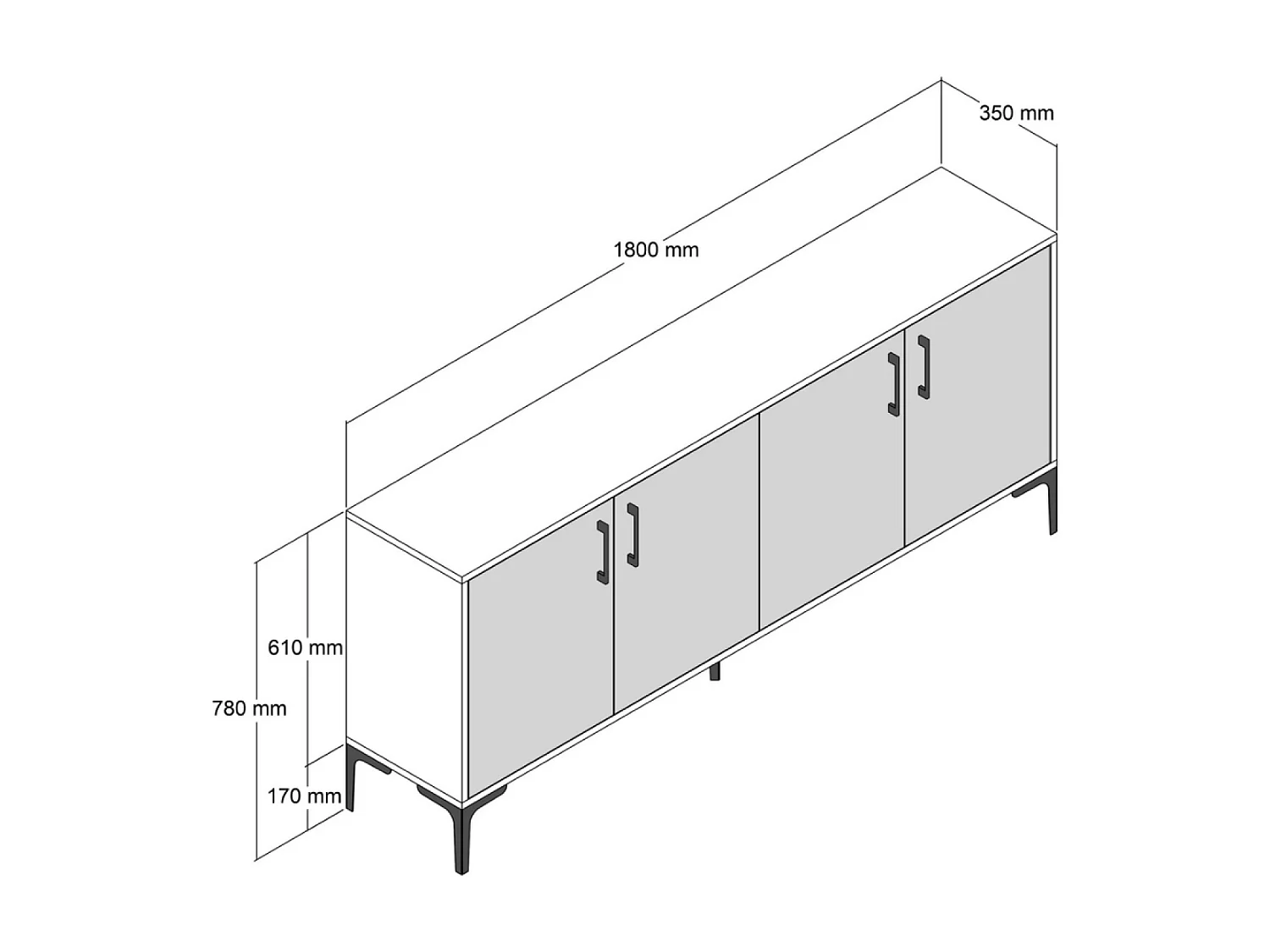 Buffet 160 cm style industriel ARKEL
