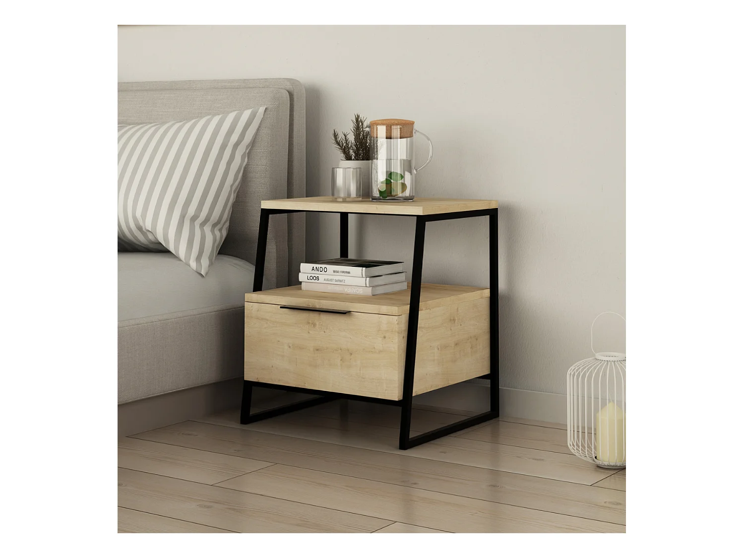 Table de chevet style industriel INKA