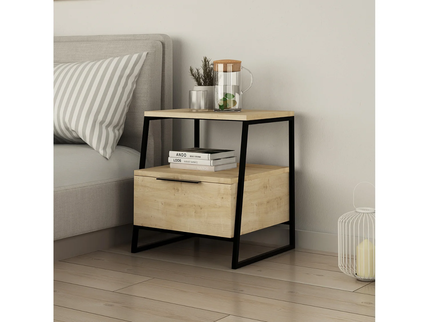 Table de chevet style industriel INKA