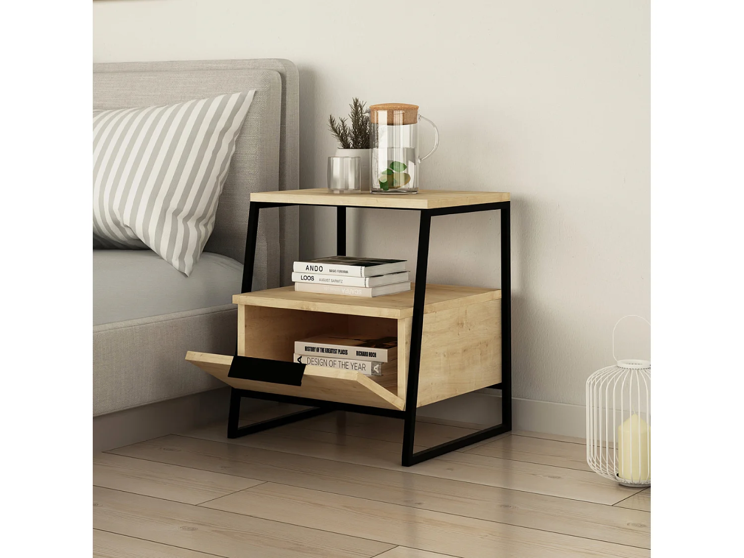 Table de chevet style industriel INKA