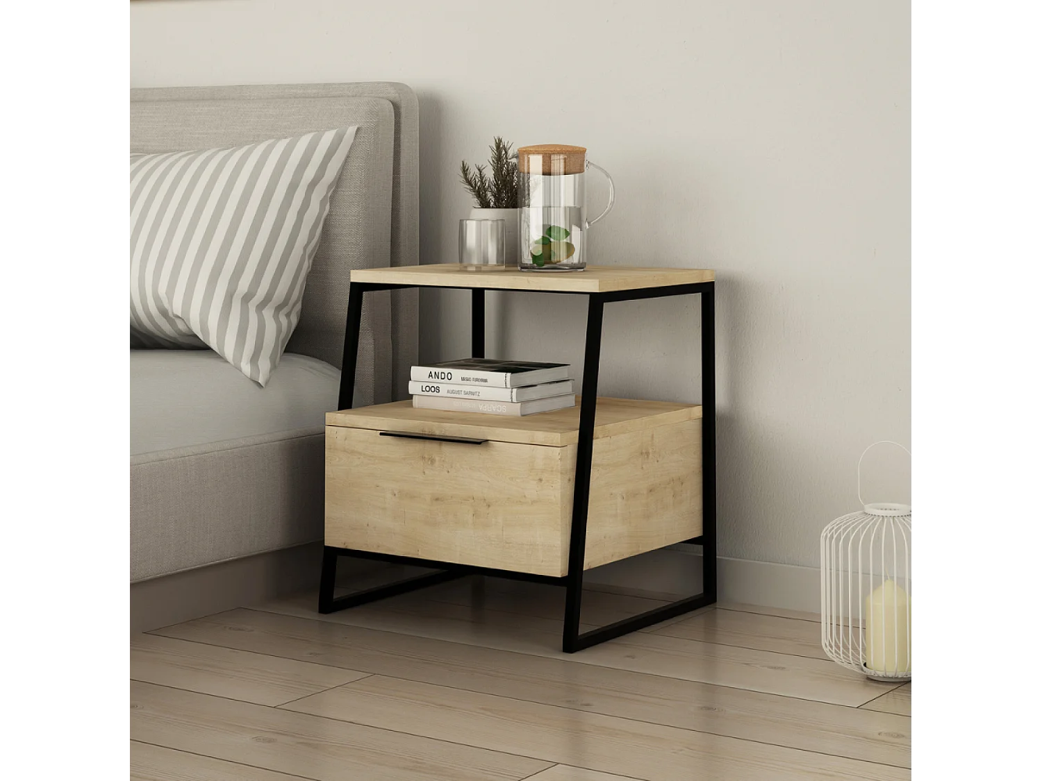 Table de chevet style industriel INKA