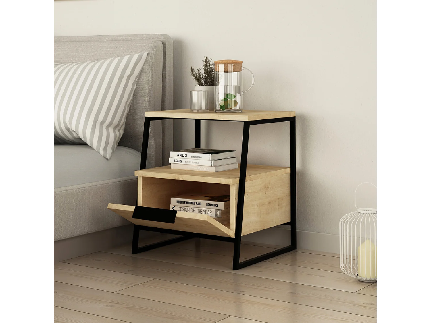 Table de chevet style industriel INKA