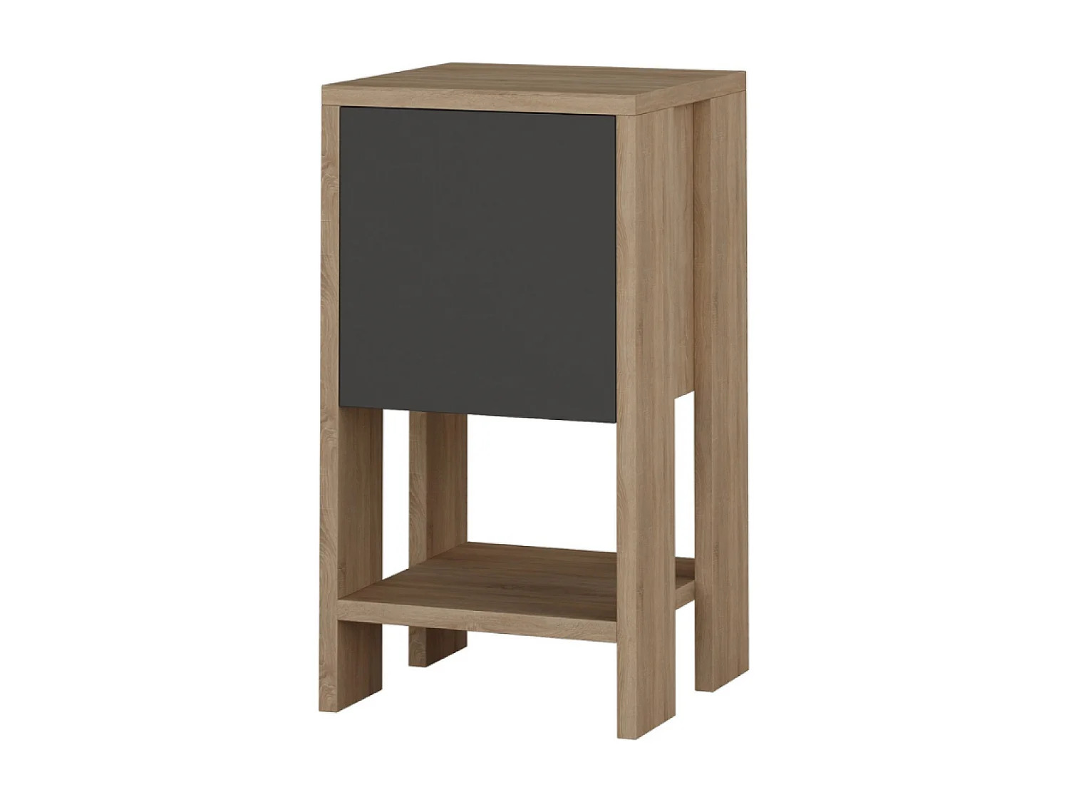 Table de chevet bois et gris avec rangement SISA