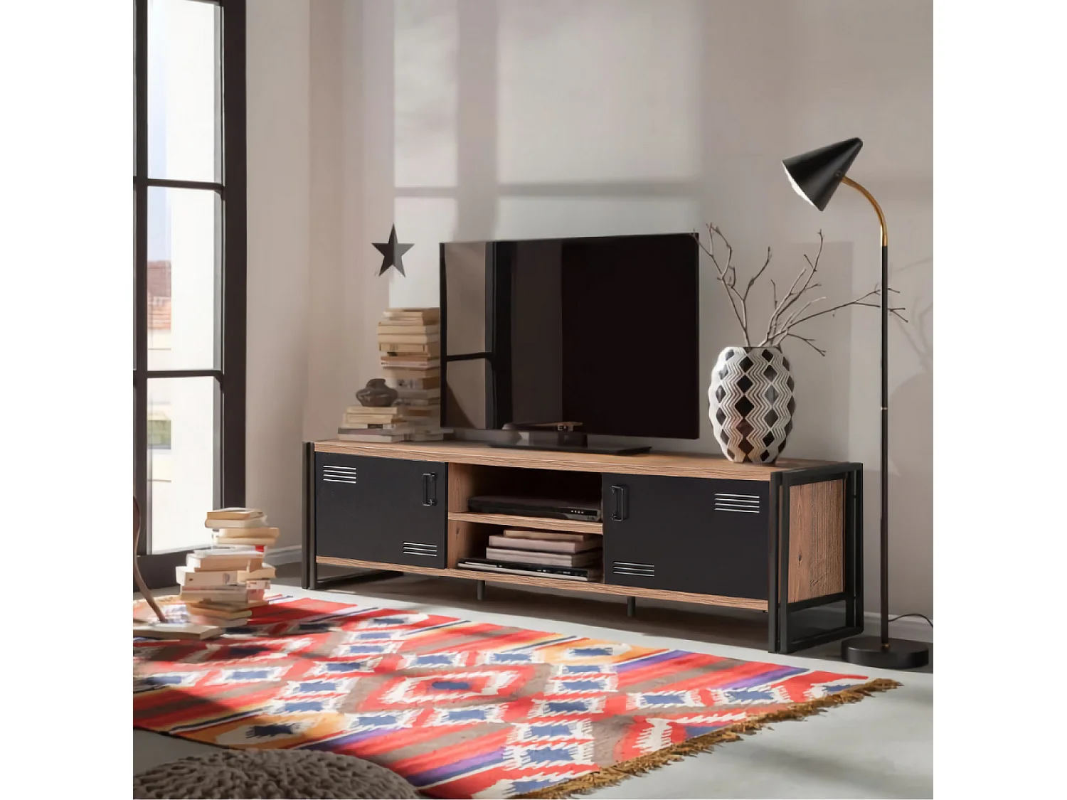 Meuble TV industriel 180 cm SKARM