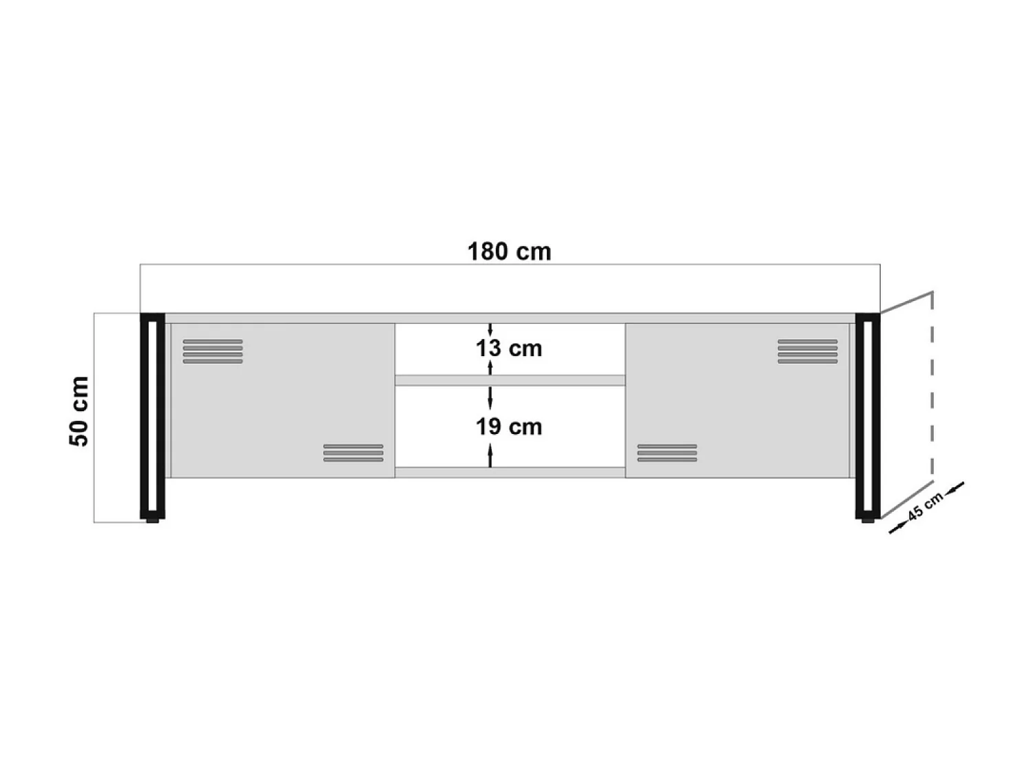 Mueble tv industrial 180 cm SKARM