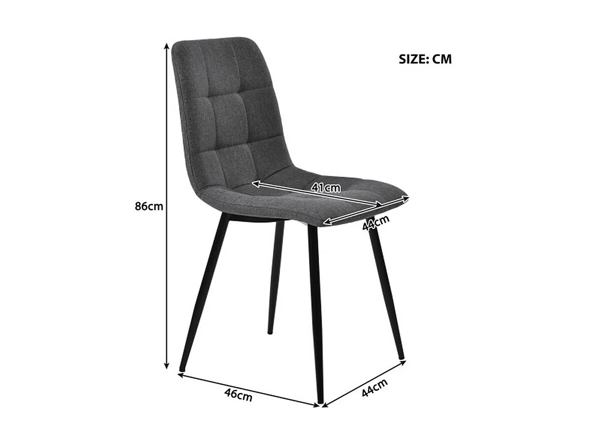 Ensemble de table à manger en fer noir avec 4 chaises gris foncé, 120x70cm